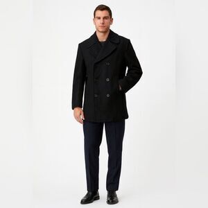 U.S. Navy Black Double-Breasted Peacoat
